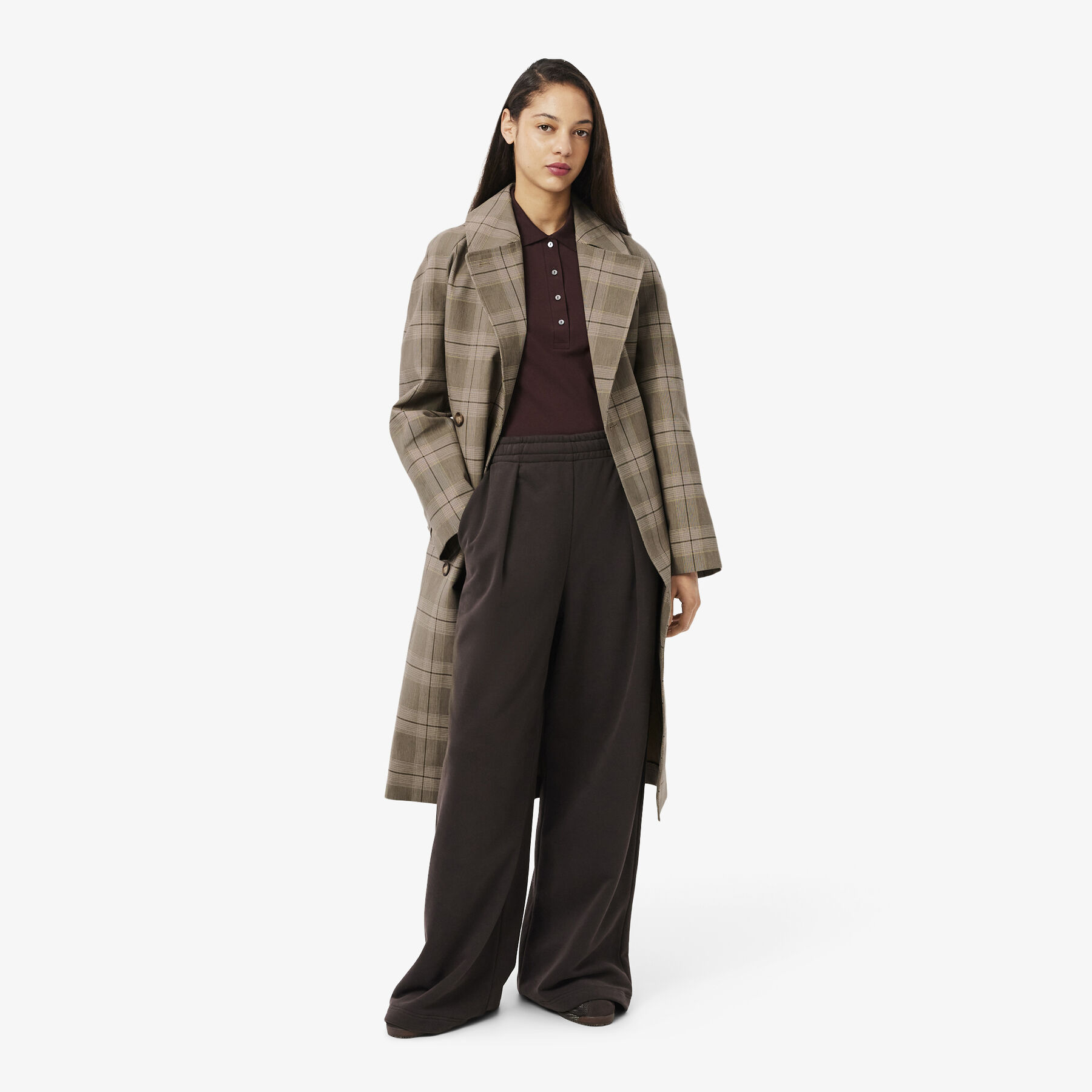 Water-Repellent Plaid Wrap Coat Water-Repellent Plaid Wrap Coat