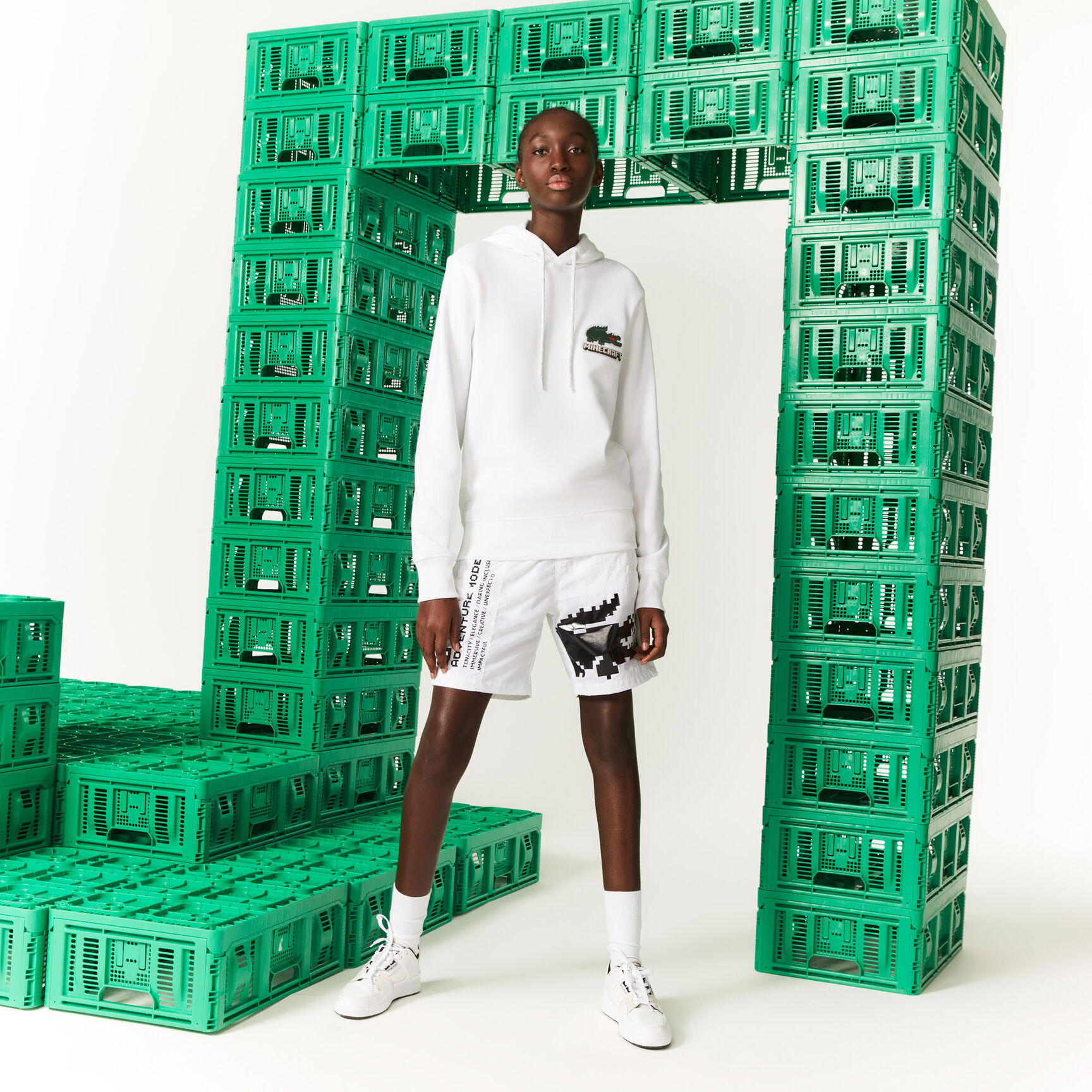 هودي صوف قطني للجنسين مجموعة Lacoste x Minecraft هودي صوف قطني للجنسين مجموعة Lacoste x Minecraft