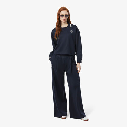 Pleat Front Pique Sweatpants