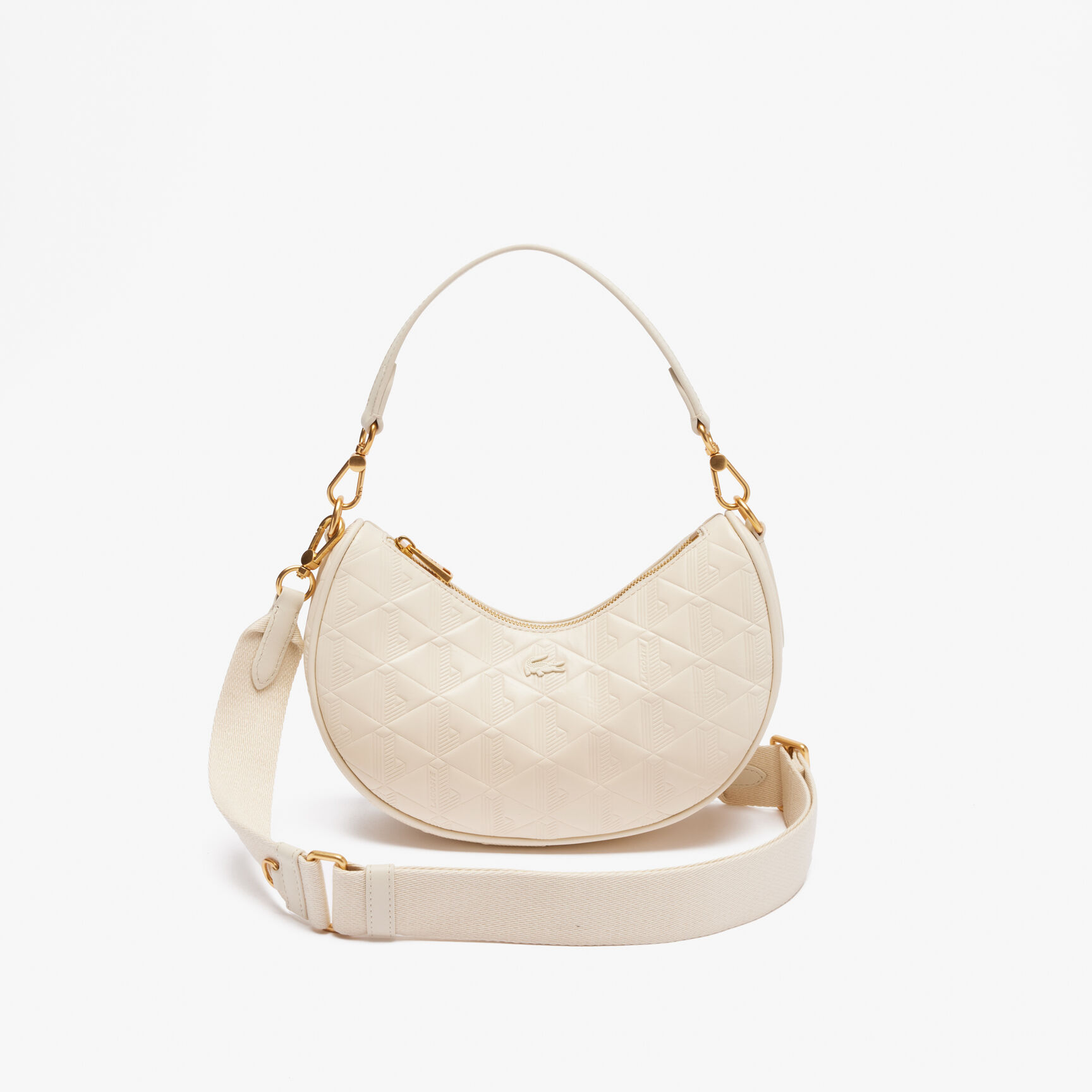 Maheki Embossed Leather Half Moon Purse