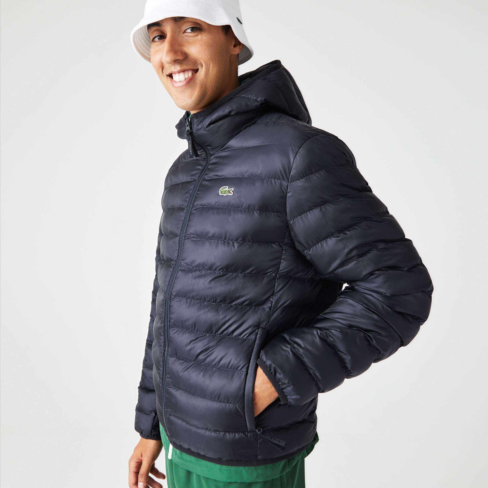 Buy Men s Lacoste Quilted Hooded Short Jacket Lacoste SA