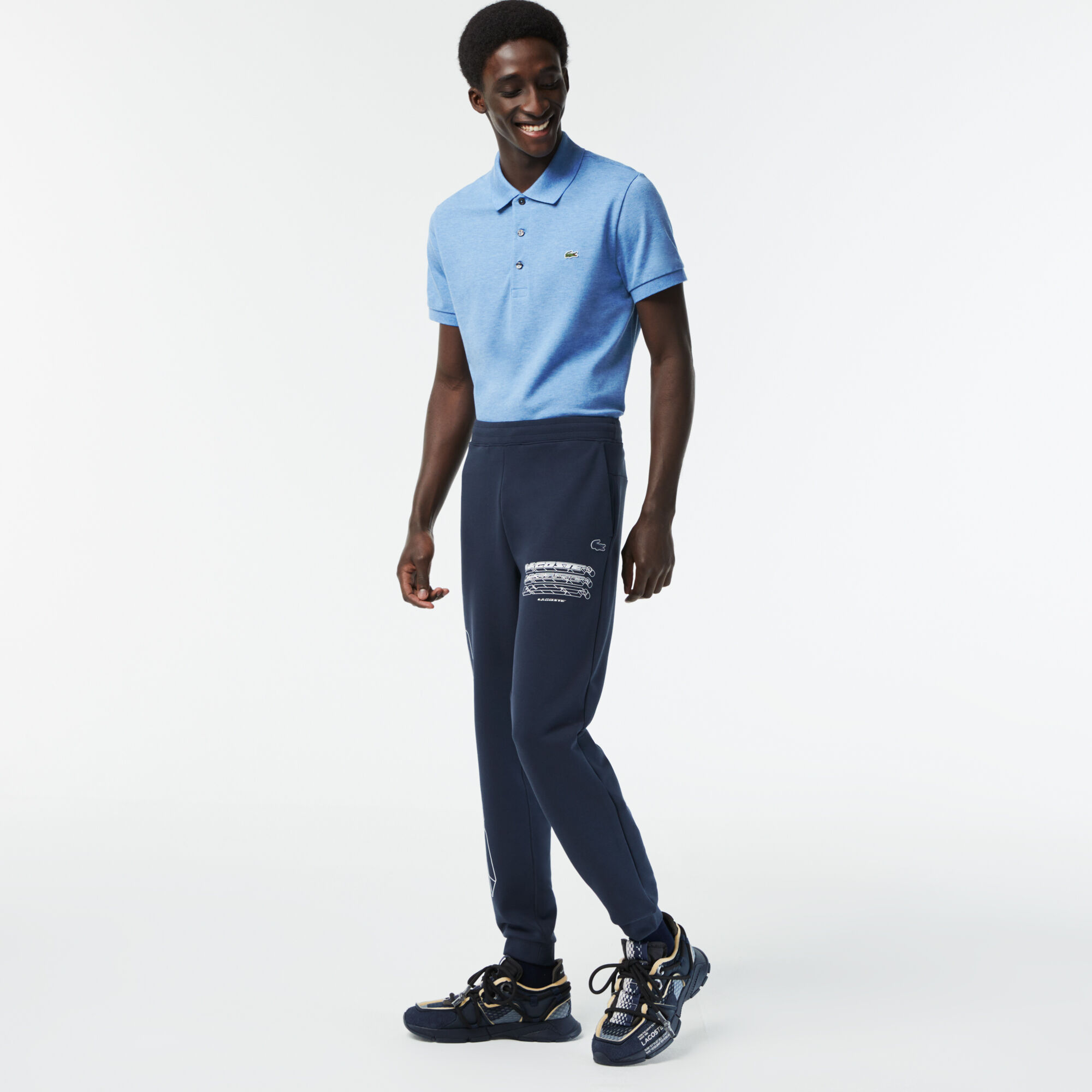Polo shirt with jogging pants top