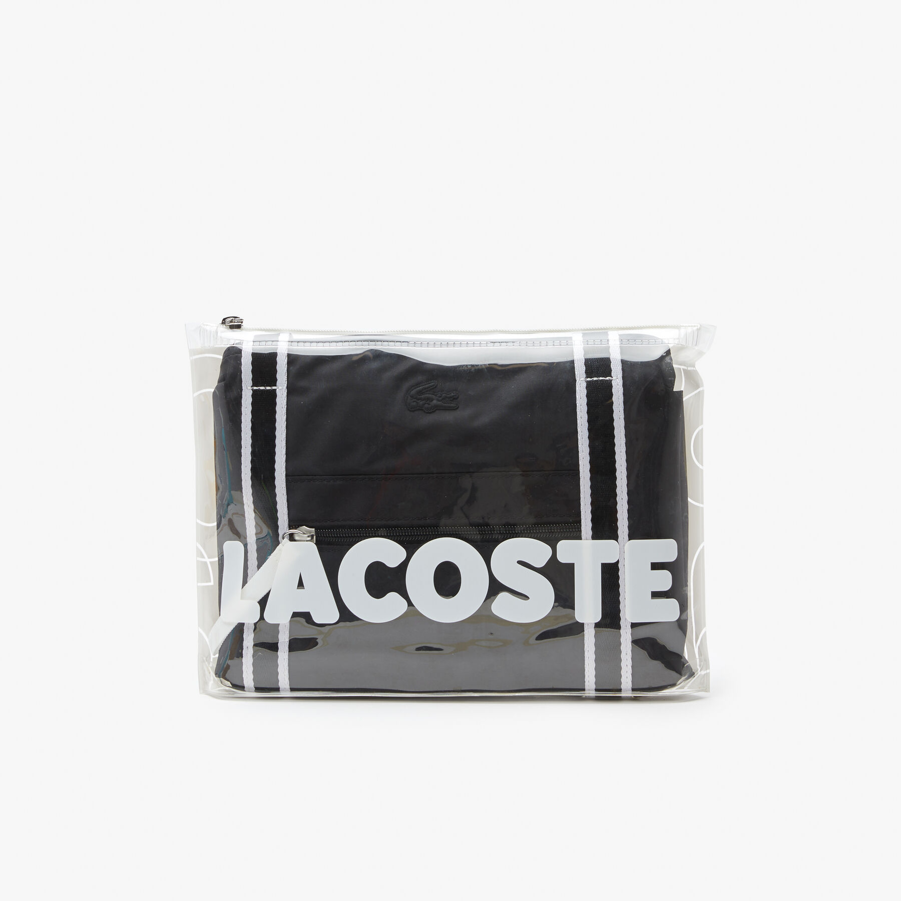 lacoste unisex contrast print collapsible weekend bag
