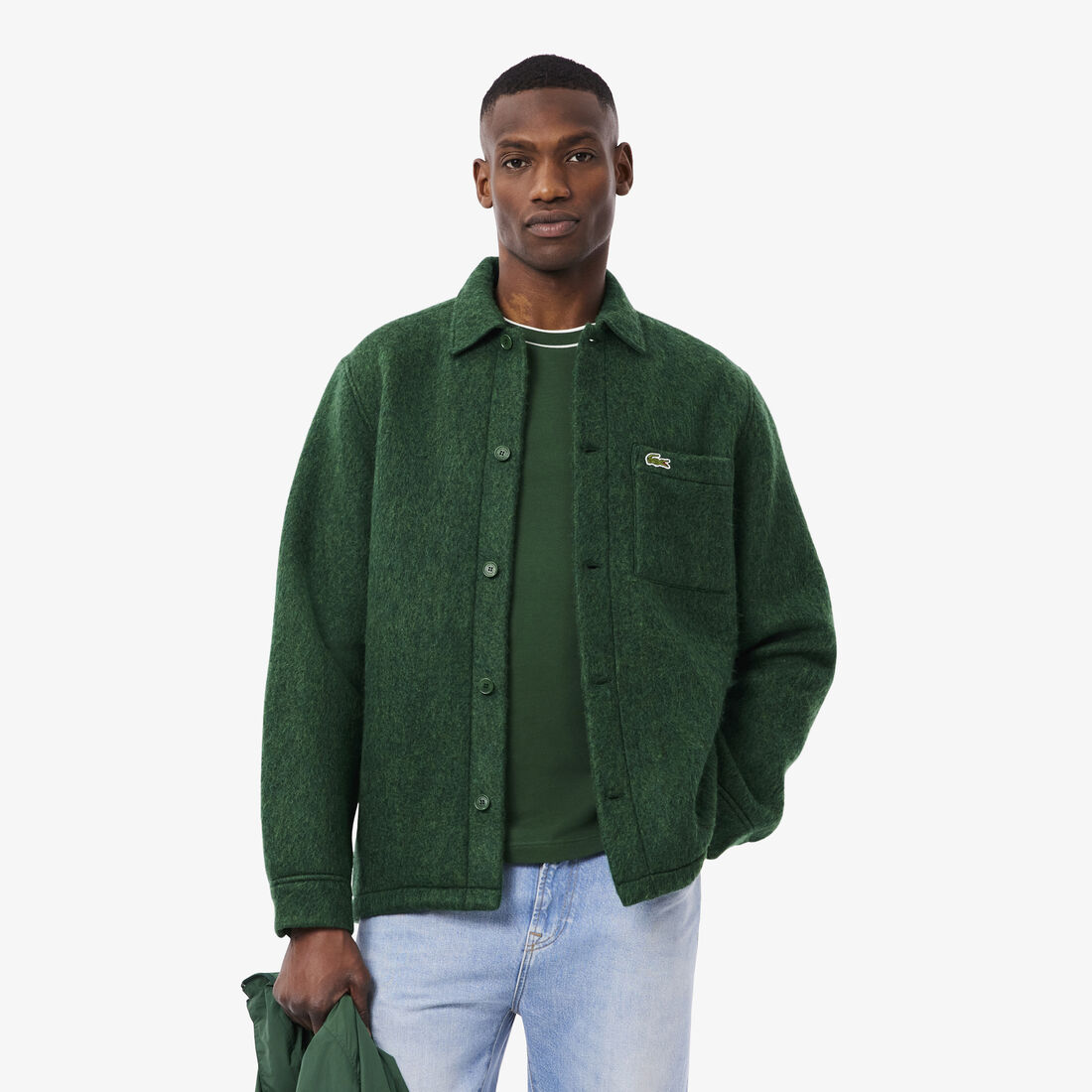 Wool Blend Felt Overshirt