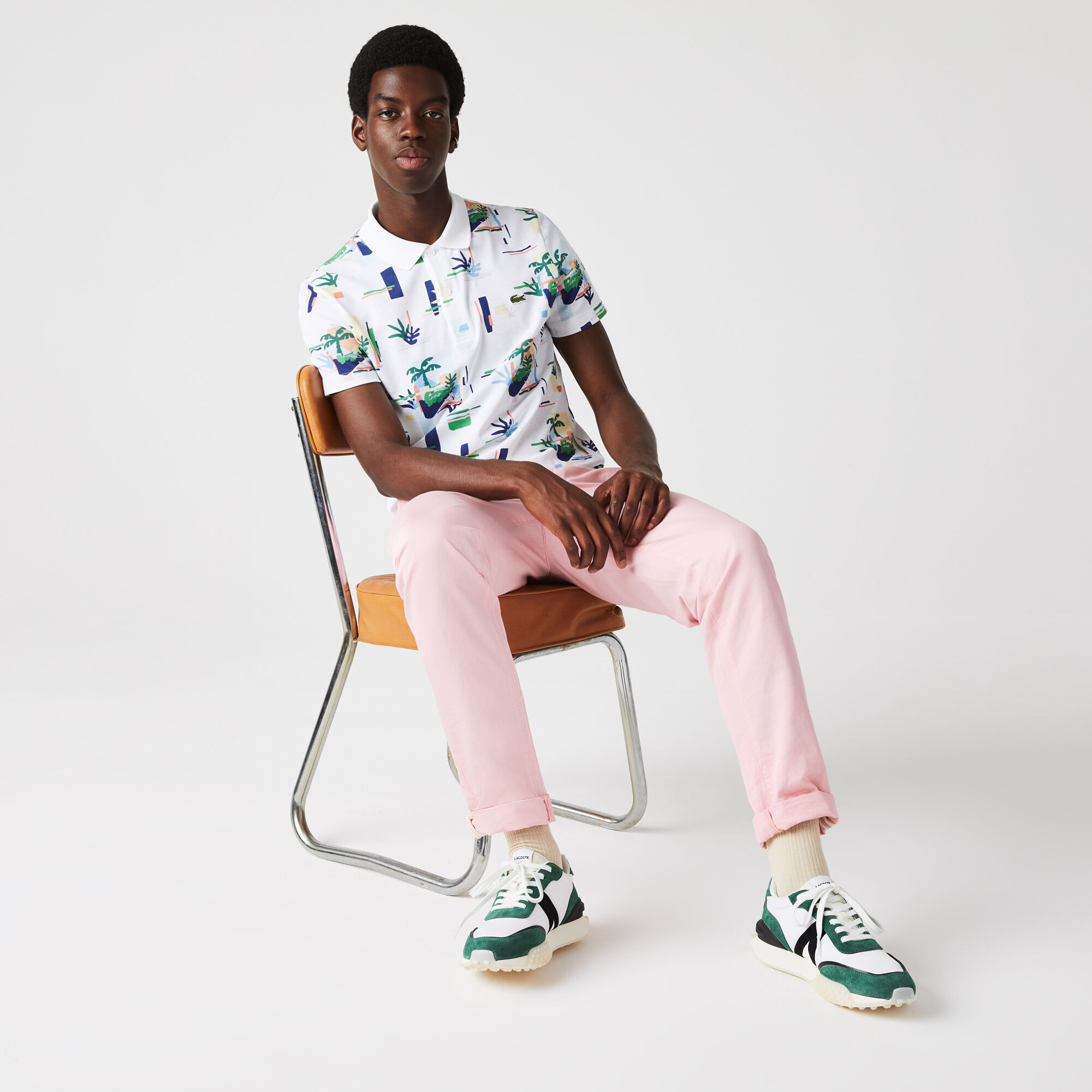 Buy Men s Lacoste Regular Fit Print Cotton Piqu Polo Shirt