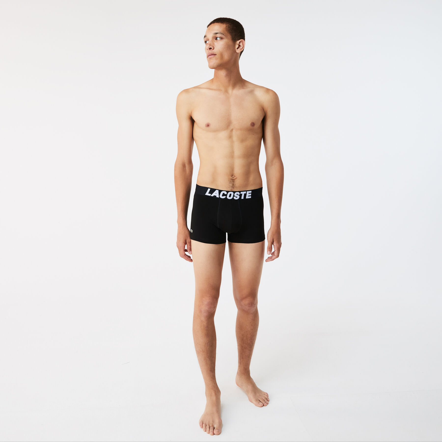men s lacoste branded jersey trunk three pack