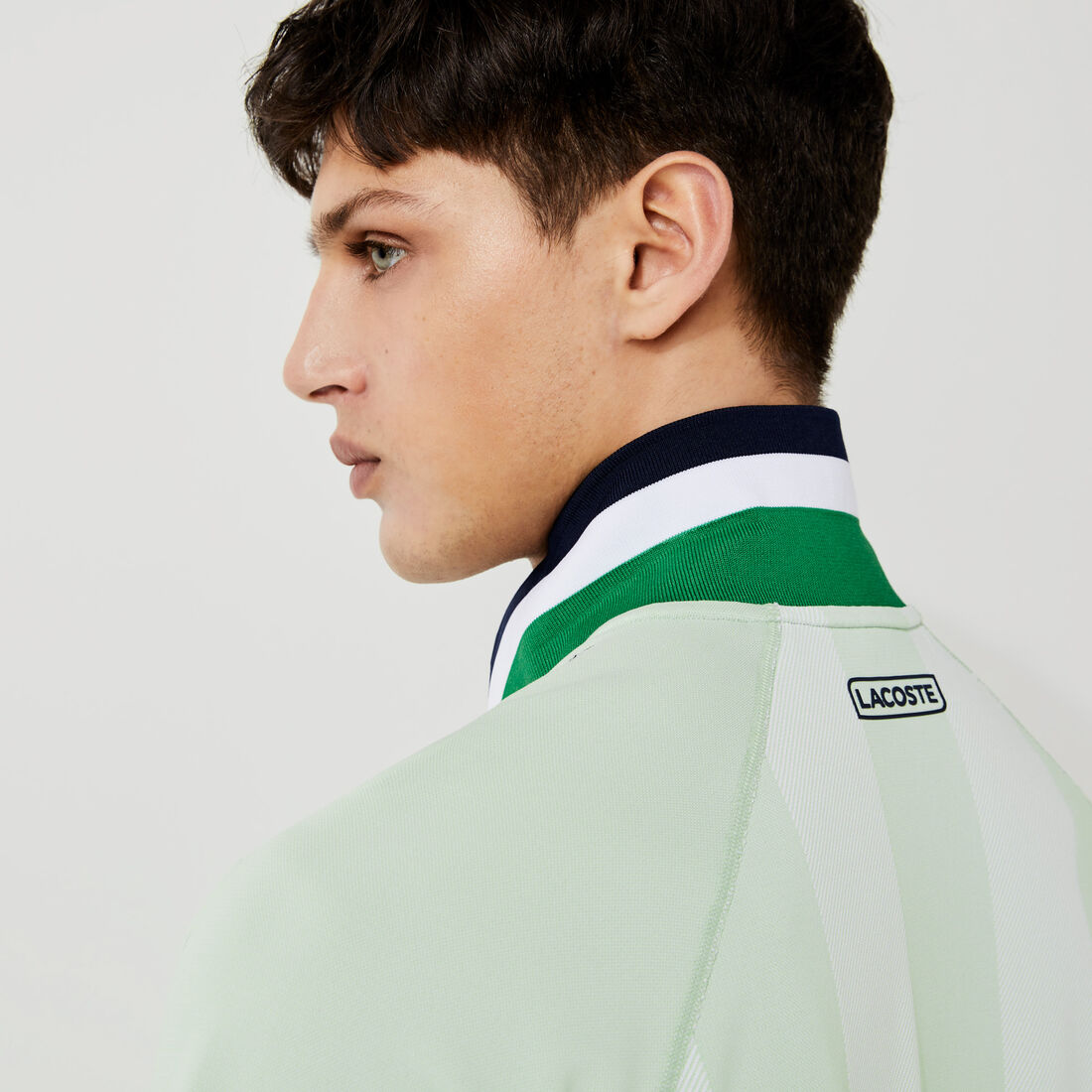 Men's Lacoste SPORT Seamless Open Collar Jacquard Polo Shirt Men's Lacoste SPORT Seamless Open Collar Jacquard Polo Shirt