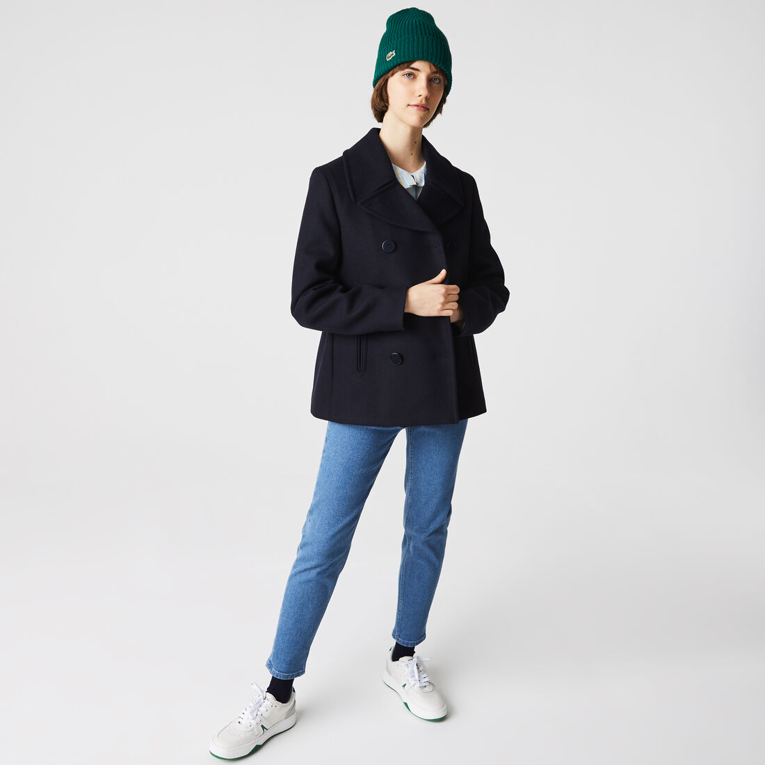 Women’s Double-Breasted Wool Blend Pea Coat Women’s Double-Breasted Wool Blend Pea Coat