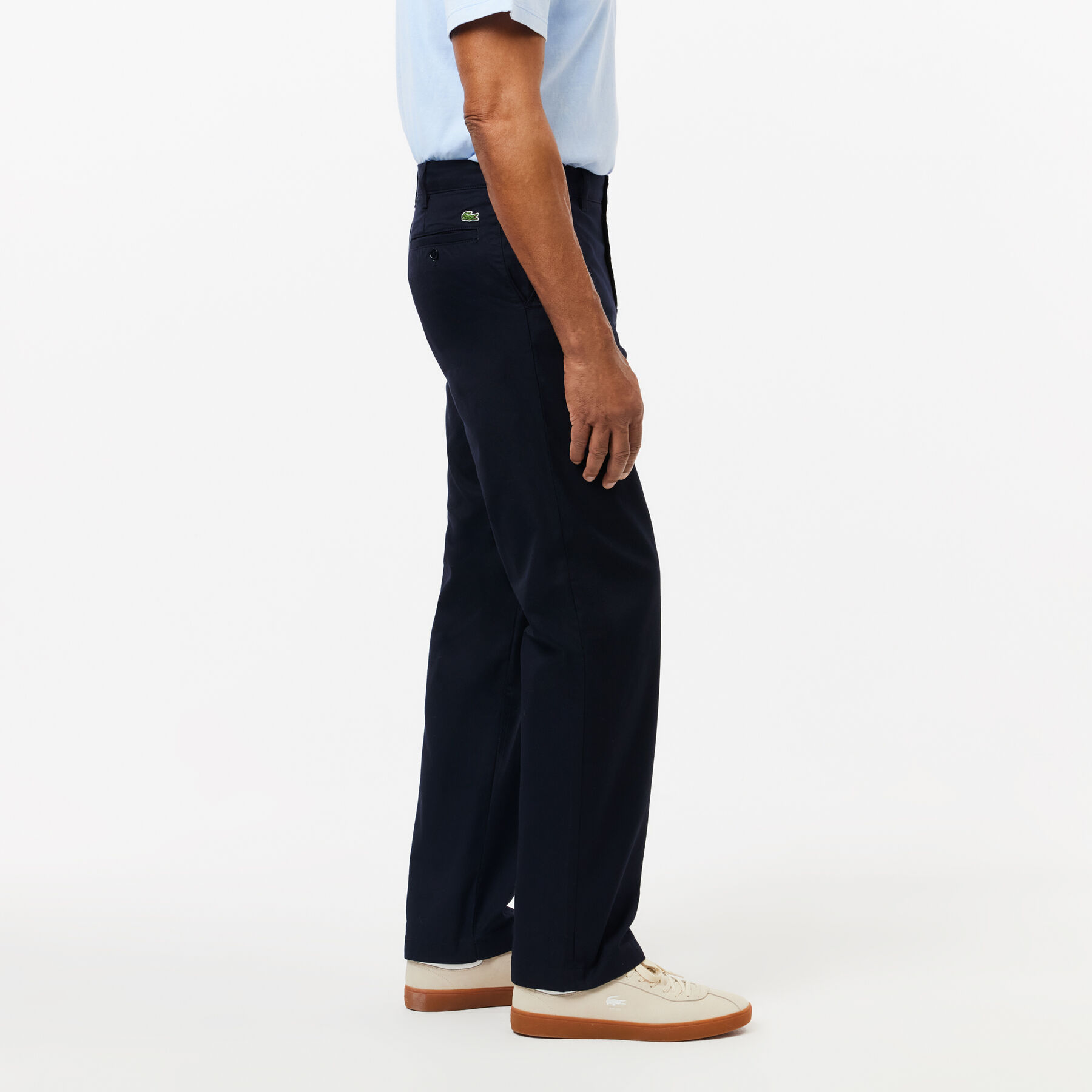 lacoste straight fit cotton twill chinos