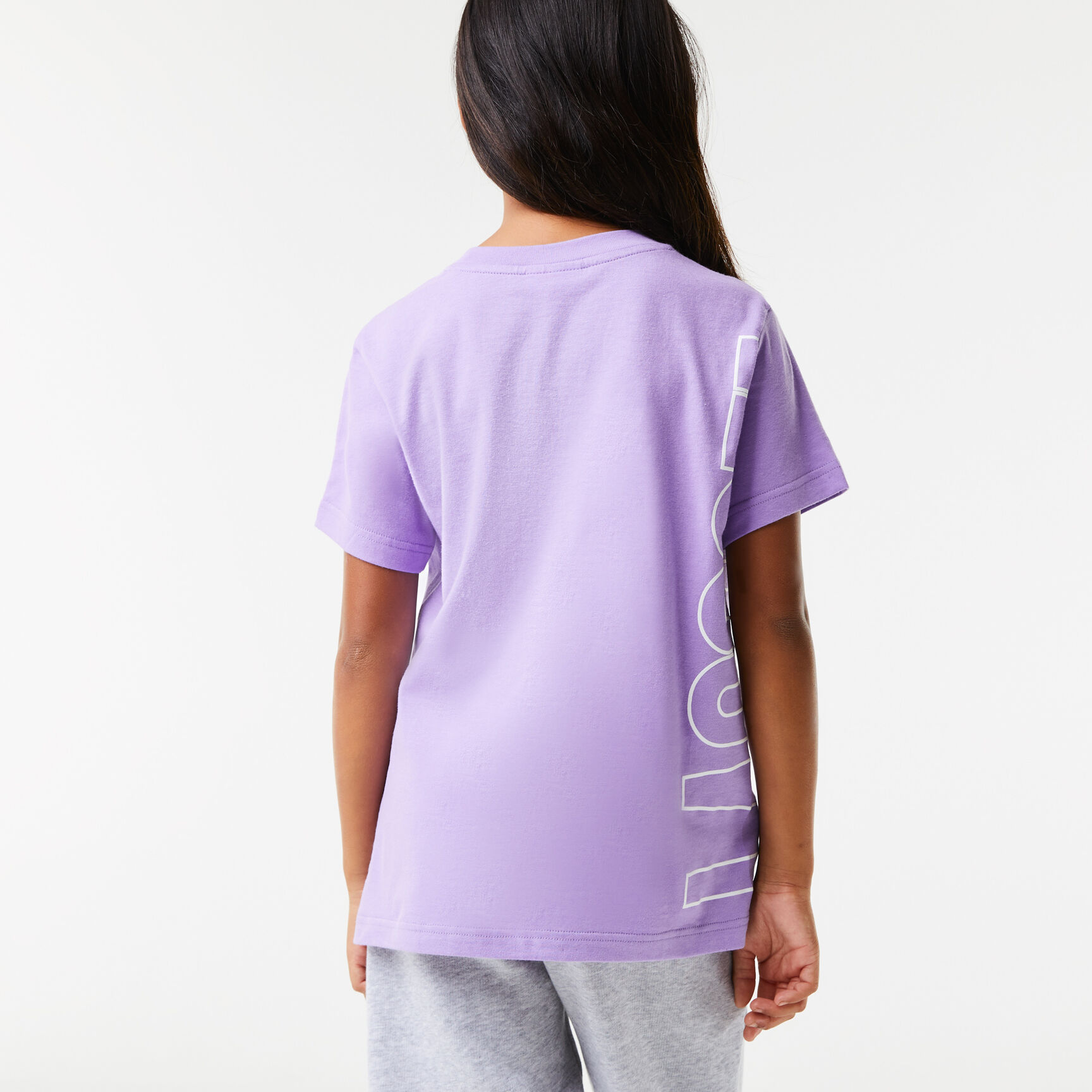 تيشيرت لاكوست قطن جيرسيه بطبعة كبيرة لشعار الماركة للأطفال