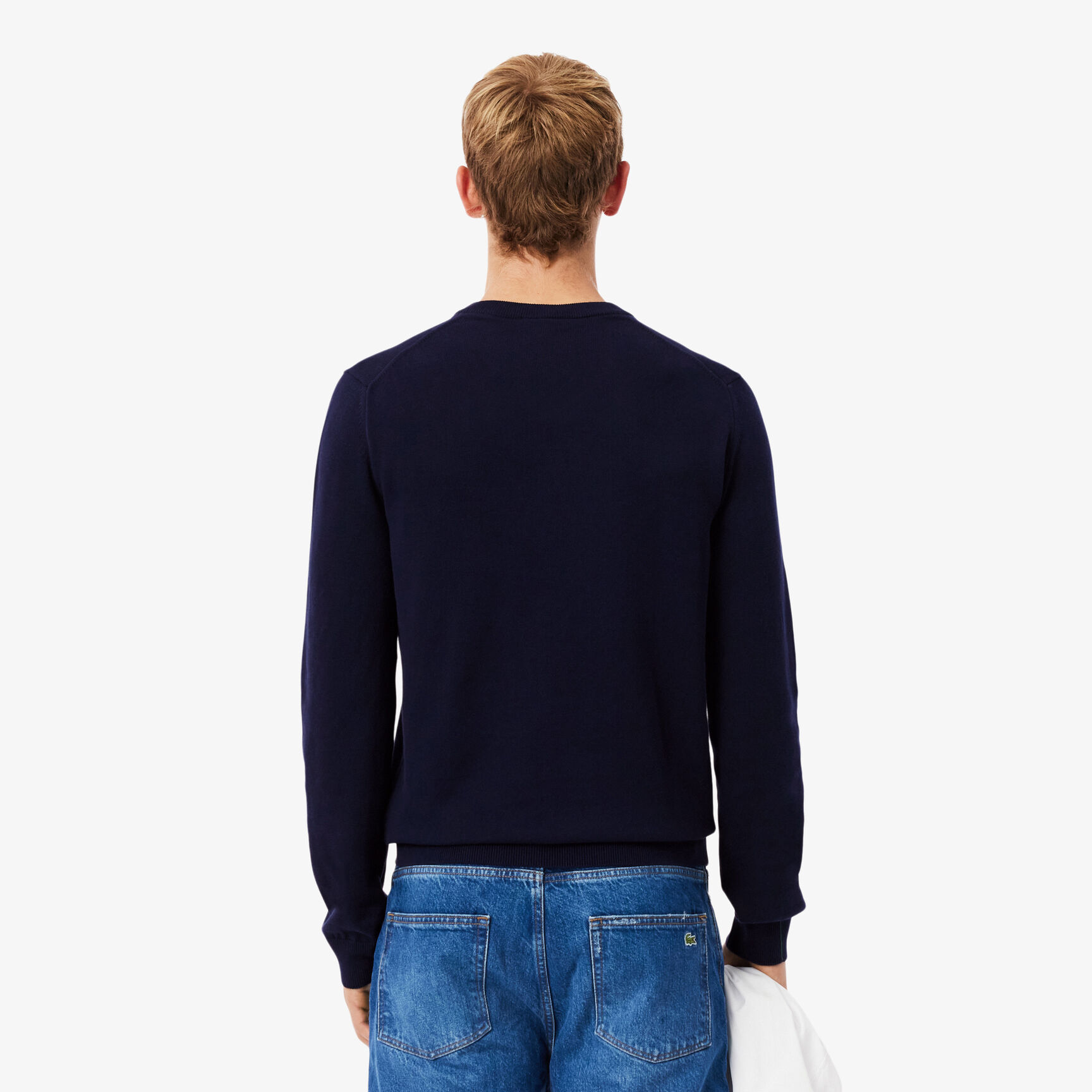 Monochrome Cotton V-neck Sweater